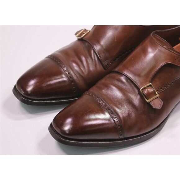Gaziano & Girling Mayfair Dark Brown Captoe Double Monk Shoes UK 12.5 E - US 13 - Picture 3 of 11